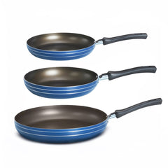 Juego de Sartenes Tradicional Azul de 20-24-30 cm con antiadherente