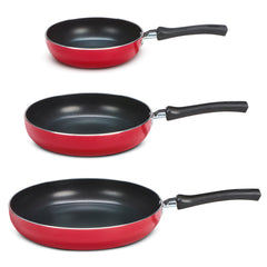 Juego de Sartenes Profundos Rojo de 18-24-28 cm con antiadherente