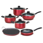 Ruby Red 7-piece non-stick cookware set