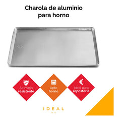 Charola IDEAL de Aluminio 40 x 60 cm