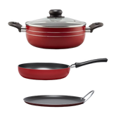 Kit Básico: Cacerola 24 cm + Sartén Profundo 24 cm + Comal 28 cm