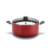 Olla Roja 32 cm con antiadherente y tapa de vidrio