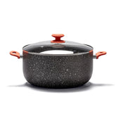 Olla Stone 360° 34 cm con tapa de vidrio