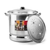 Vaporera Lamex De Aluminio 30 Litros Con Tapa De Vidrio