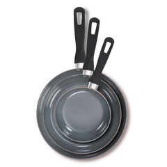 Juego De Sartenes Lamex Cerámica 18-24-28 Cm 3.2 Mm Amarillo