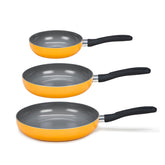 Juego De Sartenes Lamex Cerámica 18-24-28 Cm 3.2 Mm Amarillo