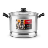 Vaporera Lamex De Aluminio 6.5 Litros Con Tapa De Vidrio