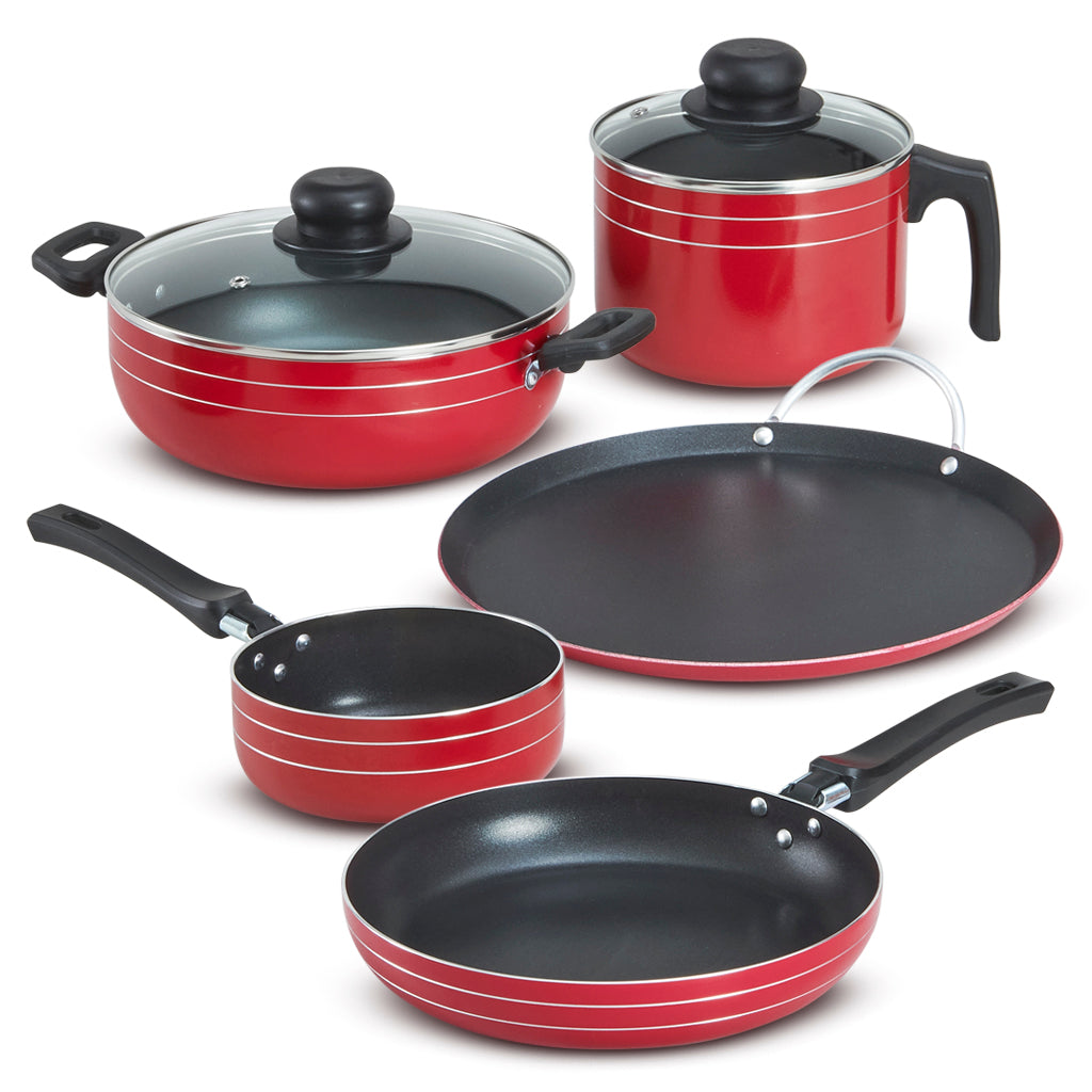 Batería Rubí Roja 7 piezas con antiadherente