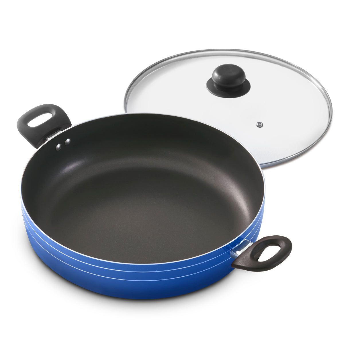 Arrocera Azul de 34 cm con antiadherente interior