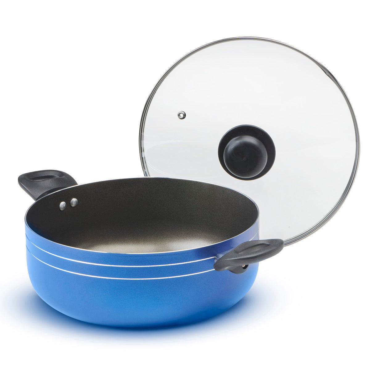 Cacerola Azul de 28 cm con antiadherente interior