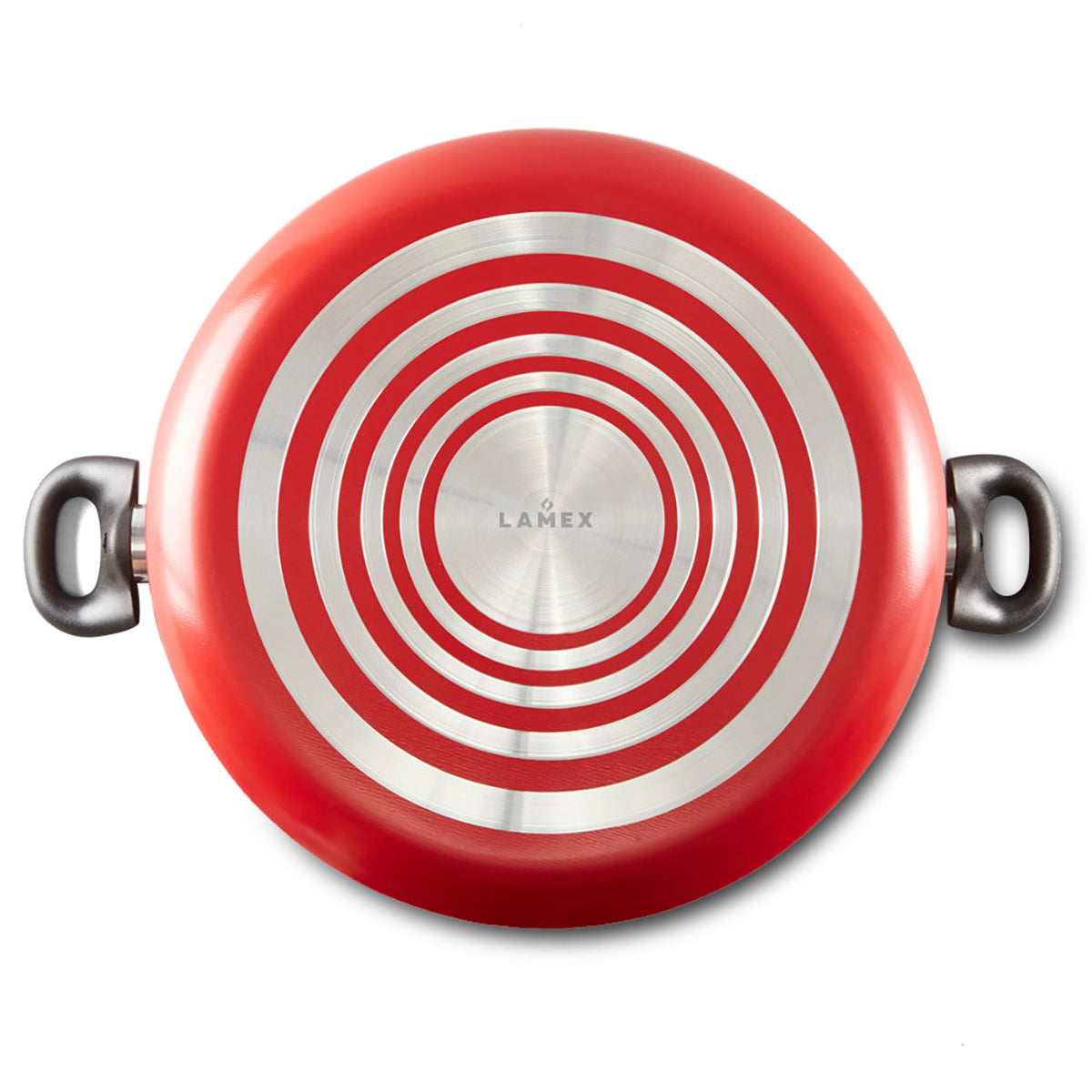 Olla Roja 36 cm con antiadherente y tapa de vidrio