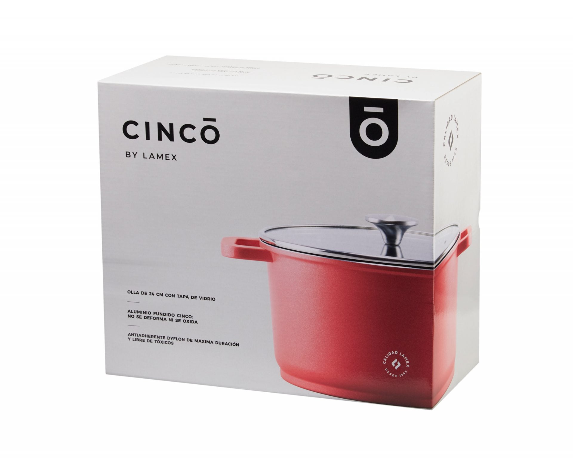 CINCO Pot By Lamex 24 cm Red Cast Aluminum
