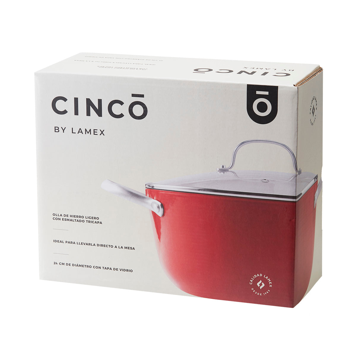CINCO Pot By Lamex 24 cm Made of Vitrified Light Iron