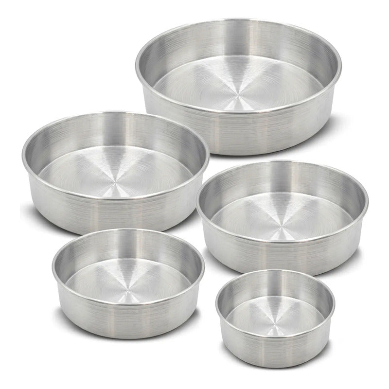 Pack De 5 Moldes Pasteleros IDEAL De Aluminio Para Hornear
