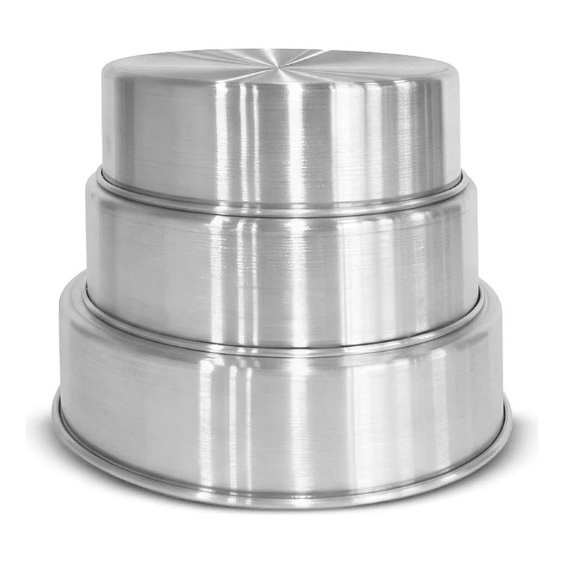 Pack De 3 Moldes Pasteleros IDEAL De Aluminio 22-24-26 Cm