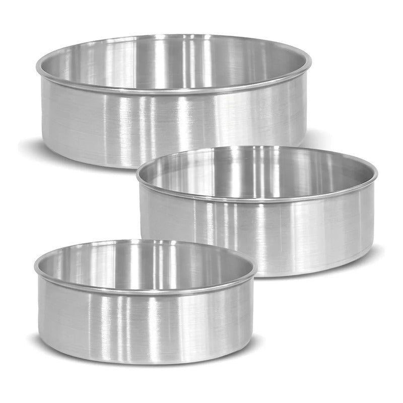 Pack De 3 Moldes Pasteleros IDEAL De Aluminio 22-24-26 Cm