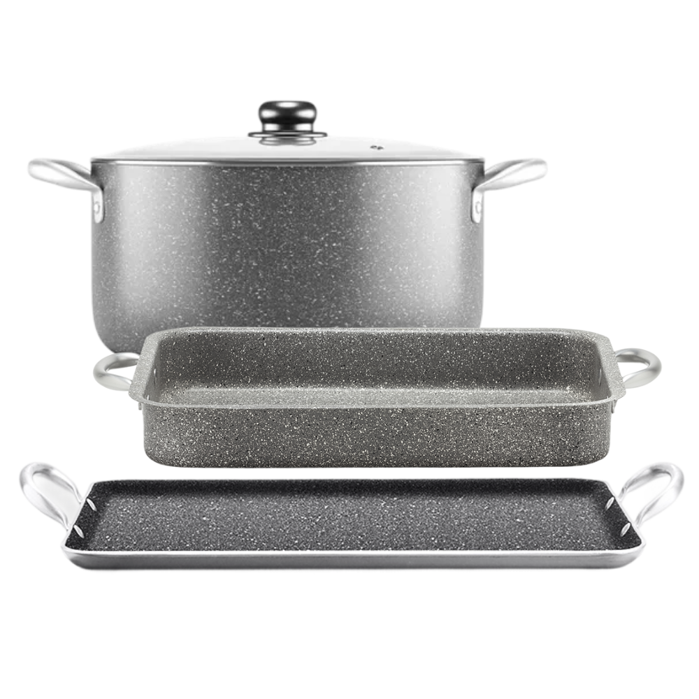 Expert Kit: 28 cm Stone 360º Pot + Stone 360º Rotisserie + Texas Grill Stone Tray
