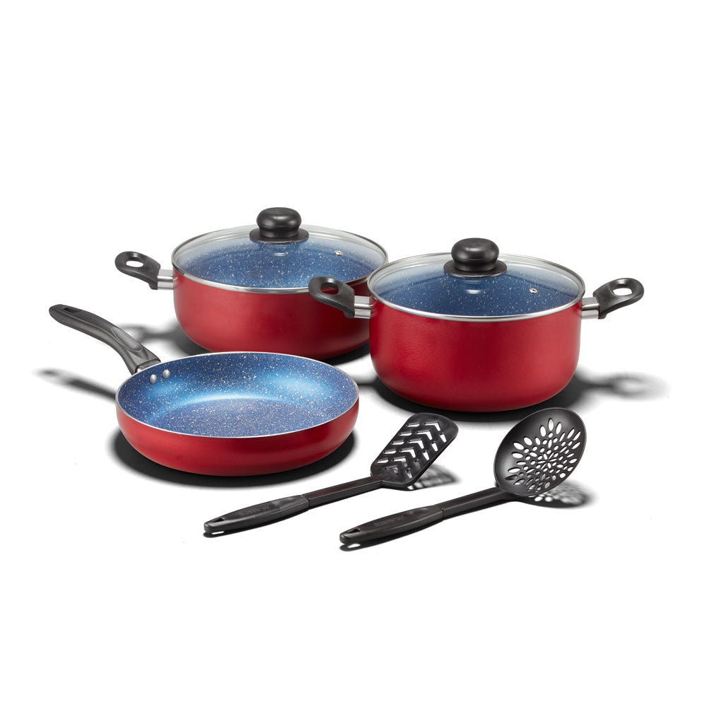 Spider 7-piece battery with non-stick interior
