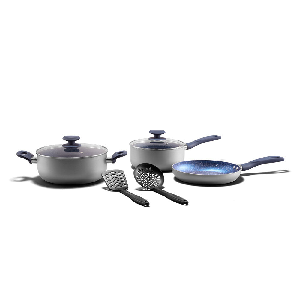 Blue Stone 7-piece cookware set with non-stick interior