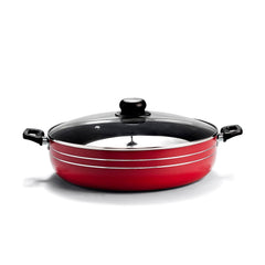 34cm Red Rice Cooker with Non-Stick Interior
