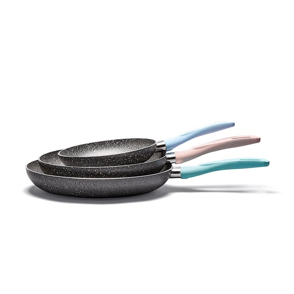Stone 360° Frying Pan Set, 20-26-30 cm, with non-stick coating