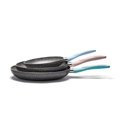 Stone 360° Frying Pan Set, 20-26-30 cm, with non-stick coating