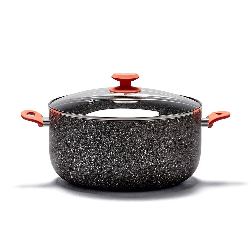 Stone 360° Pot 34 cm with glass lid