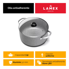 Stone 360° 28cm pot with reinforced handles