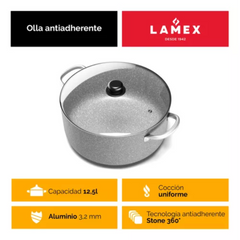 Stone 360° 34 cm pot with reinforced handles