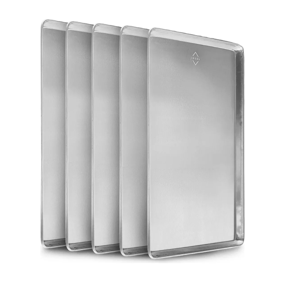 Pack of 5 aluminum baking trays - 30 x 45 cm
