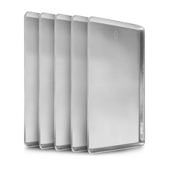 Pack of 5 aluminum baking trays - 30 x 45 cm