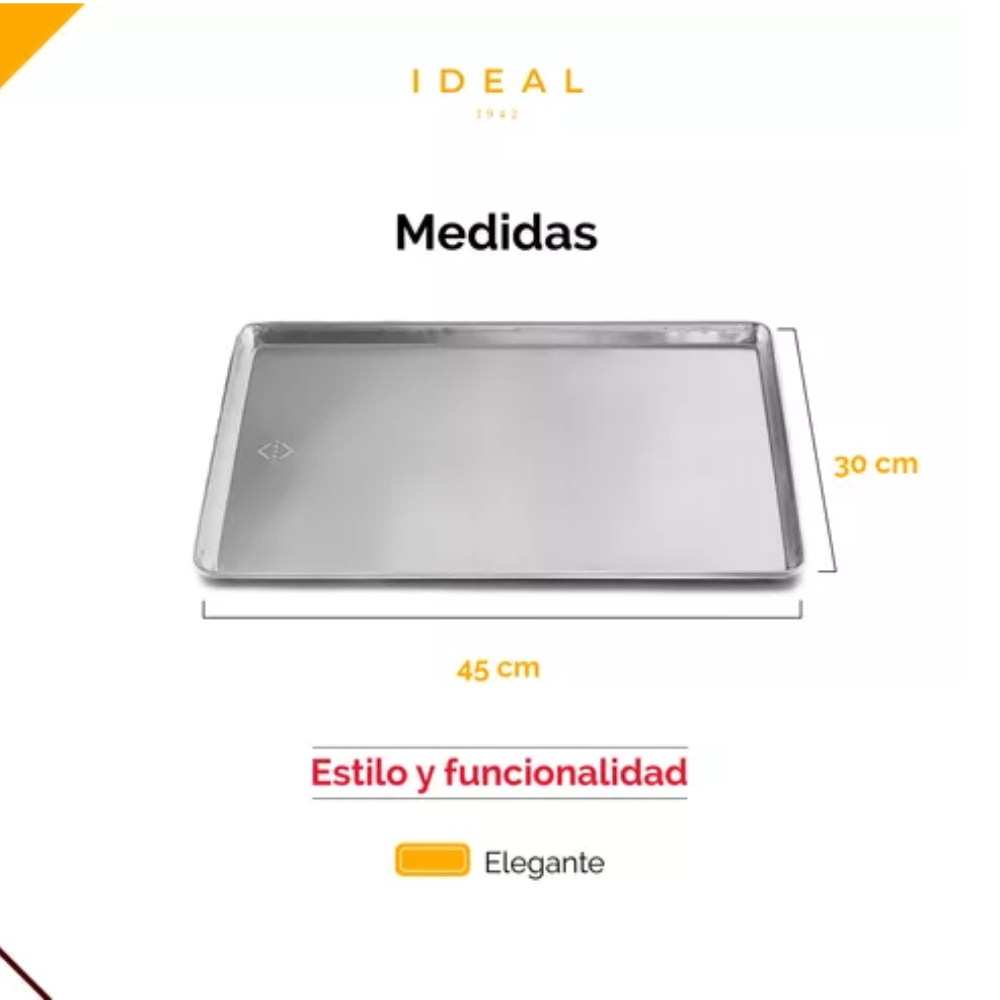 Pack of 5 aluminum baking trays - 30 x 45 cm