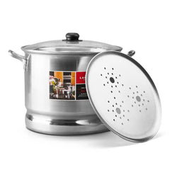 Lamex Aluminum Steamer 18 Liters with Glass Lid