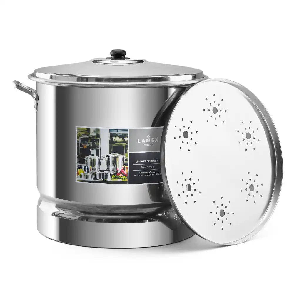 Lamex Aluminum Steamer 72 Liters with Aluminum Lid