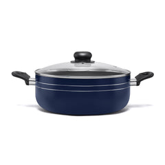 28cm Blue Saucepan with Non-Stick Interior