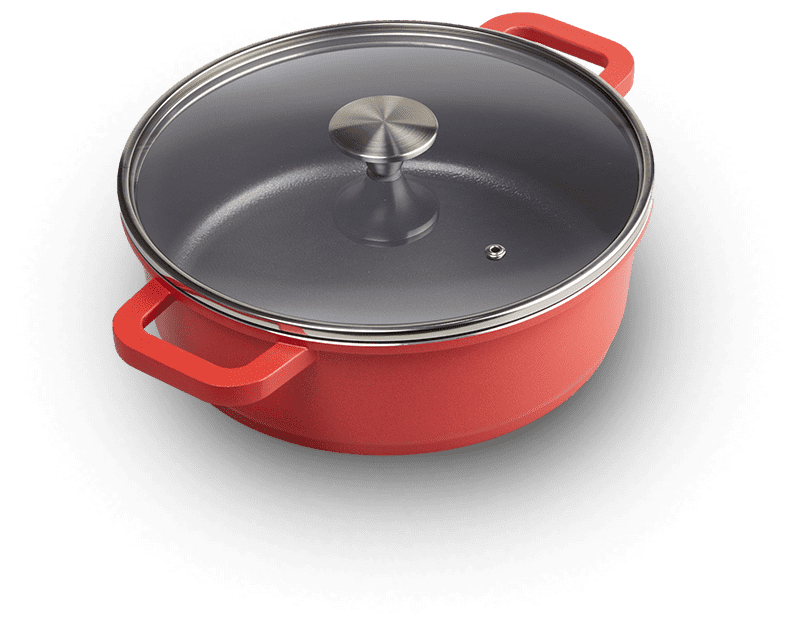 CINCO By Lamex 24 cm Red Cast Aluminum Saucepan