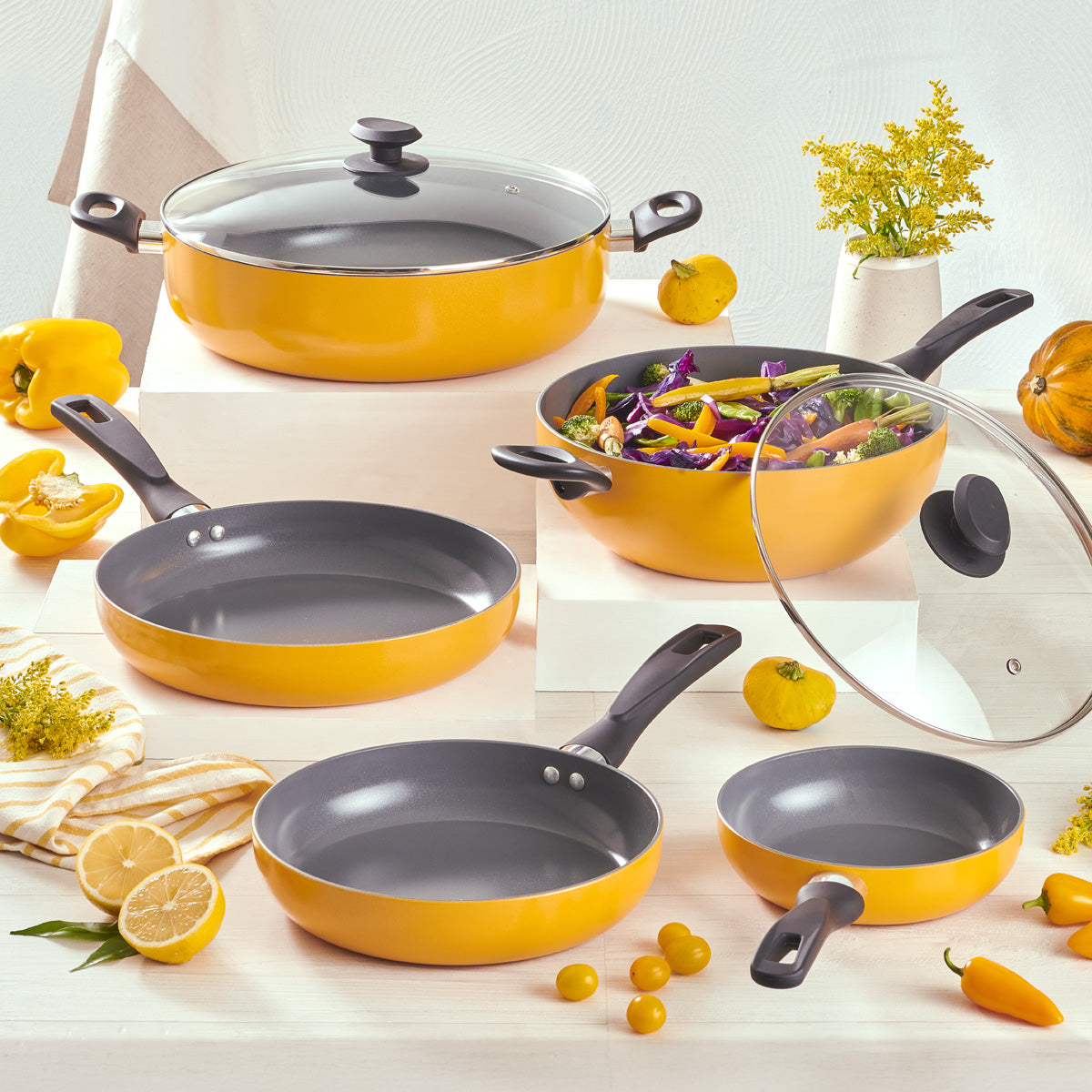 Wok 28 cm Lamex Cerámica 2.5 Mm Amarillo