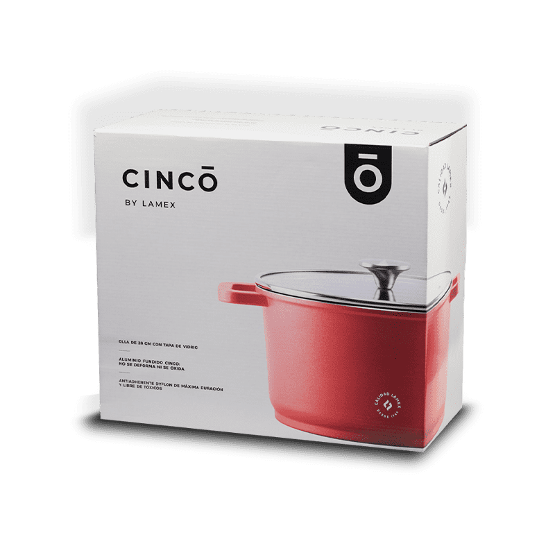 CINCO By Lamex 28cm Red Cast Aluminum Pot