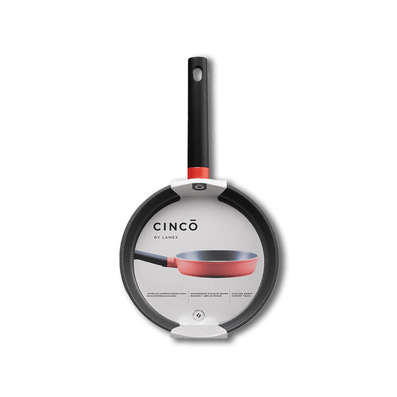 CINCO By Lamex 28 cm Red Cast Aluminum Frying Pan
