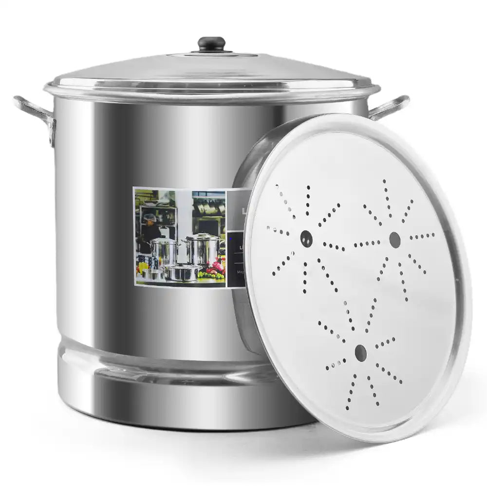 Lamex Aluminum Steamer Triple Strong 100 Liters with Lid